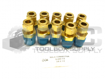 NEW LOT OF 10 SWAGELOK B-600-1-8 MALE CONNECTOR 3/8 X 1/2 