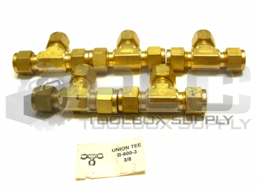 NEW LOT OF 5 SWAELOK B-600-3 UNION TEE 3/8 