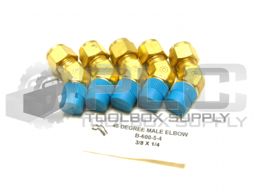NEW LOT OF 5 SWAGELOK B-600-5-4 45 DEGREE MALE ELBOW 3/8 X 1/4 