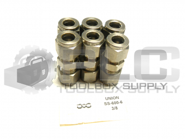 NEW LOT OF 6 SWAGELOK SS-600-6 UNION 3/8 
