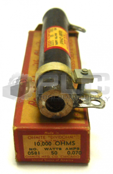 NEW OHMITE 0581 CERAMIC RESISTOR 50 WATTS 10,000 OHMS 