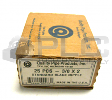 NEW SEALED BOX OF 25 QUALITY PIPE PRODUCTS 3/8 X 2 STANDARD BLACK NIPPLES 