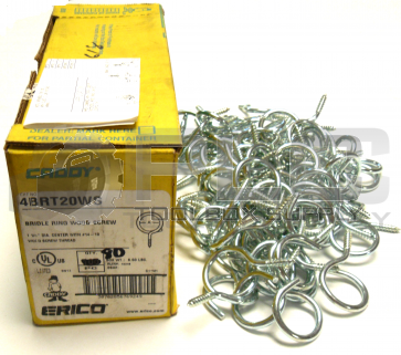 NEW BOX OF 80 CADDY 4BRT20WS BRIDLE RING WOOD SCREW 1 1/4" DIA CENTER 