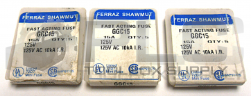 NEW LOT OF 15 FERRAZ SHAWWMUT GGC15 FUSE