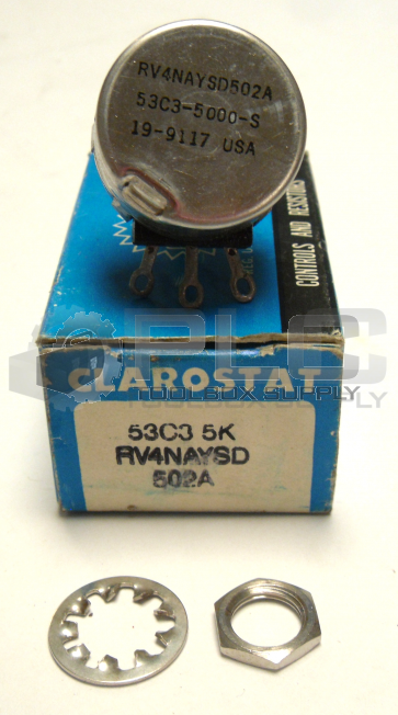 NEW IN BOX CLAROSTAT 53C3 5K CONDUCTIVE PLASTIC POTENTIOMETER 5KOHM RV4NAYSD