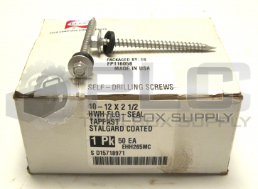 NEW ELCO 10-12 X 2 1/2 SELF DRILLING SCREWS HWH FLO-SEAL STALGARD COATED QTY 50