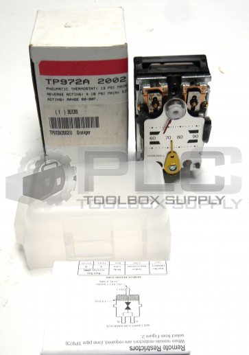 NEW HONEYWELL TP972A2002 PNEUMATIC THERMOSTAT & REVERSE ACTING RANGE 60-90F