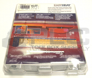 NEW EASYHEAT AHB115 ELECTRIC WATER PIPE FREEZE PROTECTION CABLE 15FT