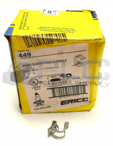 NEW ERICO CADDY 449 SNAP CLAMPS FLEXIBLE QTY 90