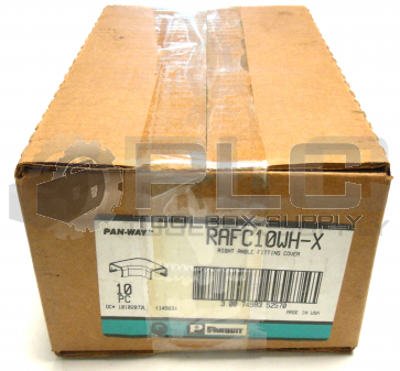 BOX OF 10 NEW PANDUIT RAFC10WH-X RIGHT ANGLE FITTING COVER QUANTITY 10