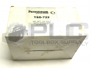 NEW PURESTREAM TSD-722 3/8 NPT 115 VOLT WITH STRAINER 