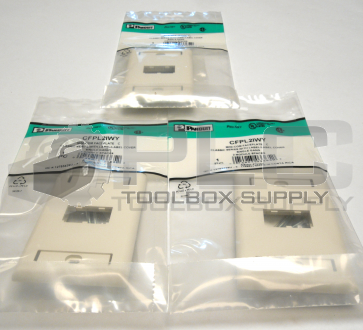 NEW LOT OF 3 PANDUIT CFPL2IWY MINI-COM FACEPLATE SINGLE GANG 2 MODULE SPACES