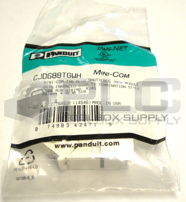 NEW SEALED PANDUIT CJD688TGWH MINI-COM SHUTTERED MODULE CAT 6