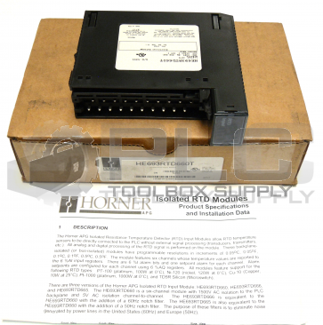 NEW IN BOX HORNER HE693RTD660T ISOLATED RESISTANCE TEMPERATURE DETECTOR MODULE