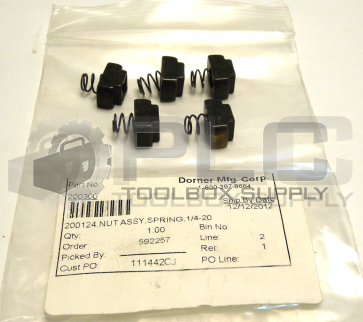 NEW DORNER 200300 SPRING T-NUT 1/4-20 5/PACK