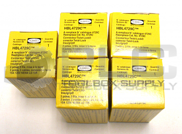 LOT OF 5 NEW IN BOX HUBBELL HBL4729C CONNECTOR