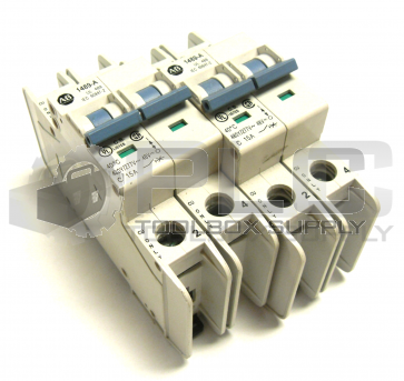 LOT OF 2 ALLEN BRADLEY 1489-A2C150  /A  CIRCUIT BREAKER 2 POLE 15A
