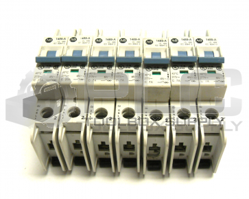 LOT OF 7 ALLEN BRADLEY 1489-A1C070 /A CIRCUIT BREAKER 7A 