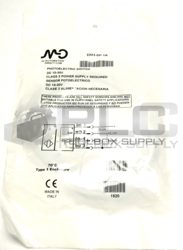 NEW SEALED AUTOMATION DIRECT DM3-0P-1A PHOTOELECTRIC SWITCH 10-30V 