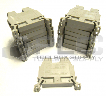 LOT OF 15 ALLEN BRADLEY 1492-W4 GREY TERMINAL BLOCK