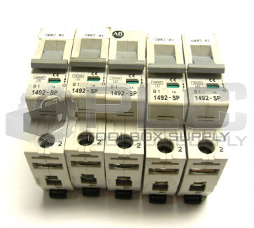LOT OF 5 ALLEN BRADLEY 1492-SP1B010 /C CIRCUIT BREAKER B1 1A 1492-SP