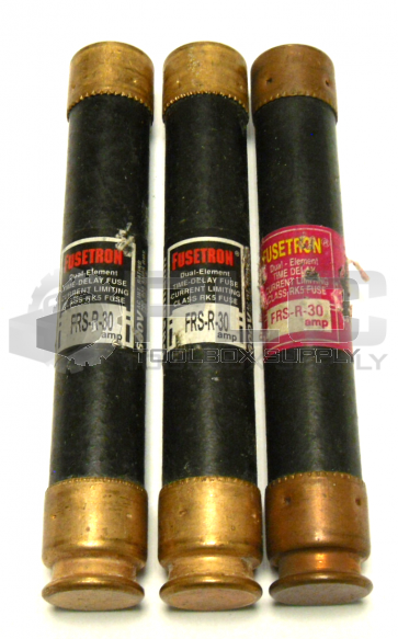 LOT OF 3 FUSETRON FRS-R30 DUAL ELEMENT TIME DELAY FUSE CURRENT LIMITING RK5 FUSE