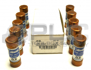 NEW BOX OF EDISON JDL30 CLASS J TIME DELAY FUSE GEAR QTY 10