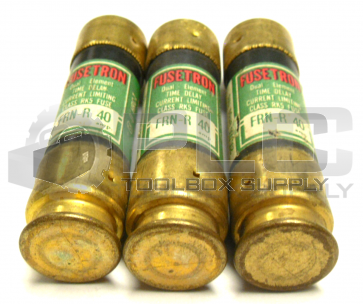 LOT OF 3 NEW FUSETRON FRN-R 40 DUAL ELEMENT TIME DELAY CLASS RK5 FUSE