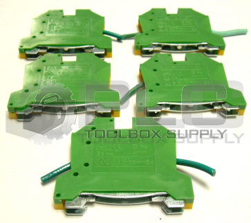 LOT OF 5 EURO E6 GREY GROUNDING TERMINAL BLOCKS 