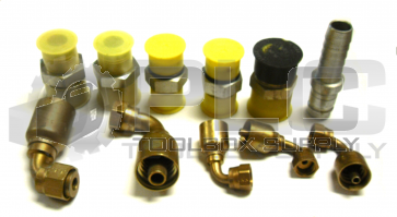 NEW MIXED LOT OF 10 PARKER FLARE, UNION, REDUCER, HOSE ELBOW, ADAPTER 