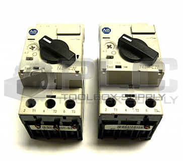 LOT OF 2 ALLEN BRADLEY 140M-C2E-C10 /B MOTOR PROTECTOR CIRCUIT BREAKER SER B 