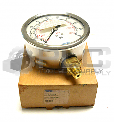 NEW WIKA 213.53 4" GAUGE 1/4" NPT 4280113 200PSI