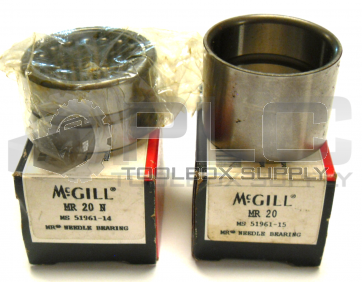 NEW LOT OF 2 MCGILL MR-20-N & MR-20 NEEDLE BEARING 
