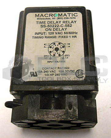 MACROMATIC SS-50222-C-582 TIME DELAY RELAY 