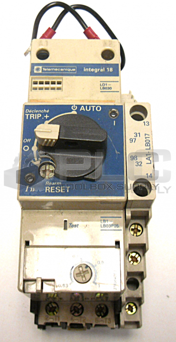 TELEMECANIQUE LD1-LB030 MOTOR STARTER W/AUXILIARY CONTACT BLOCK LA1 LB019 
