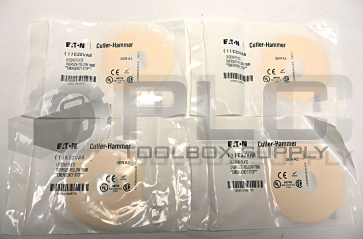 NEW LOT OF 4 CUTLER HAMMER E22VA8 EMERGENCY STOP LEGEND PLATE