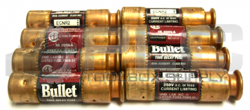 NEW LOT OF 8 BULLET ECNR2  DUAL ELEMENT TIME-DELAY FUSE CLASS RK5