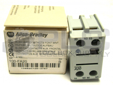 NEW IN BOX ALLEN BRADLEY 100-FA20 SER B AUXILIARY CONTACT FRONT MOUNT