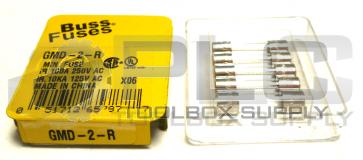 NEW BUSS GMD-2-R FUSE 2AMP 250V T-LAG GLASS QTY 5