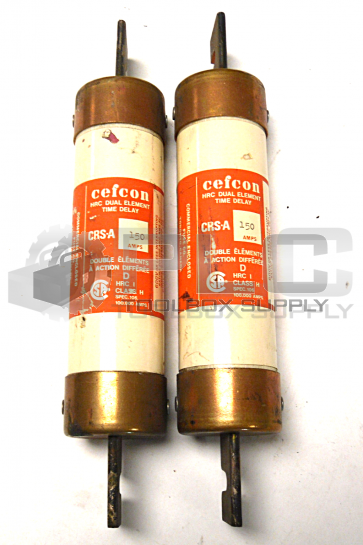 LOT OF 2 CEFCON CRS-A DUAL ELEMENT FUSE TIME DELAY 150AMPS