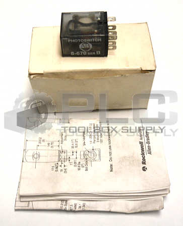 NEW ALLEN BRADLEY 8-670 SERIES B PHOTOSWITCH E.M. RELAY