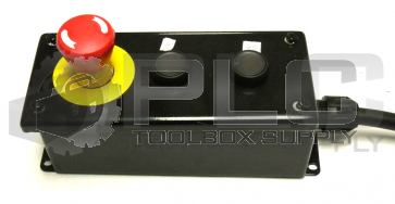 HOFFMAN E3PBG PUSHBUTTON ENCLOSURE WITH EMERGENCY STOP & 2 PUSHBUTTONS