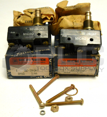 NEW LOT OF 2 MICRO SWITCH BZ-2RQ67 LIMIT SWITCH 15AMP LARGE BASIC