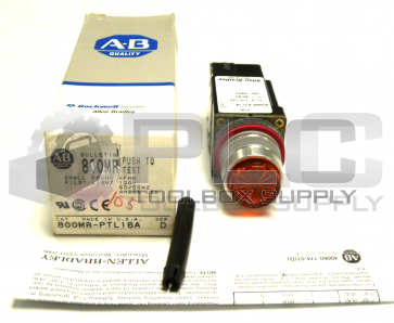NEW IN BOX ALLEN BRADLEY 800MR-PTL16A/D SMALL ROUND PILOT LIGHT AMBER