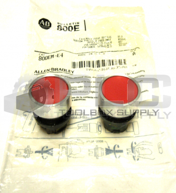 NEW LOT OF 2 ALLEN BRADLEY 800EM-E4/A EXTENDED PUSH BUTTON RED