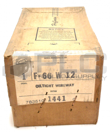 NEW IN BOX HOFFMAN F-66W12 STRAIGHT SECTION 12" F66W12