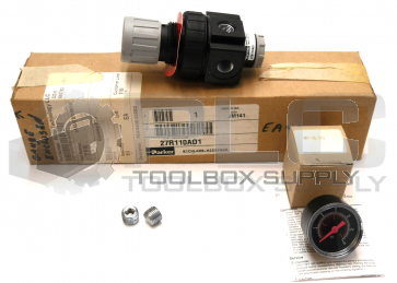 NEW IN BOX PARKER 27R110AD1 REGULATOR 1/4" WITH GAUGE