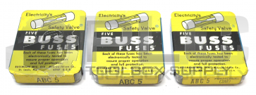 NEW LOT OF 3 BUSS ABC 5 FUSES QUANTITY 15 TOTAL