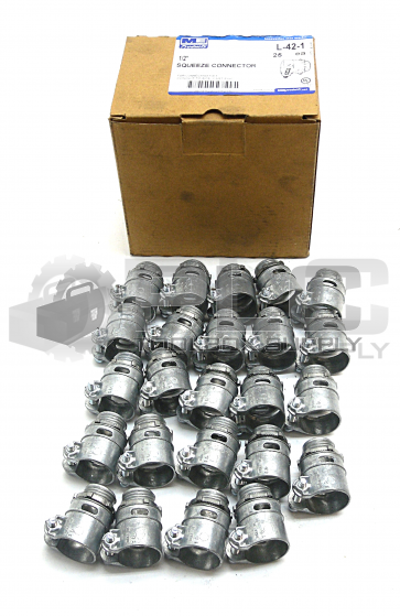 NEW LOT OF 24 MADISON ELECTRIC L-42-1 1/2'' SQUEEZE CONNECTOR 