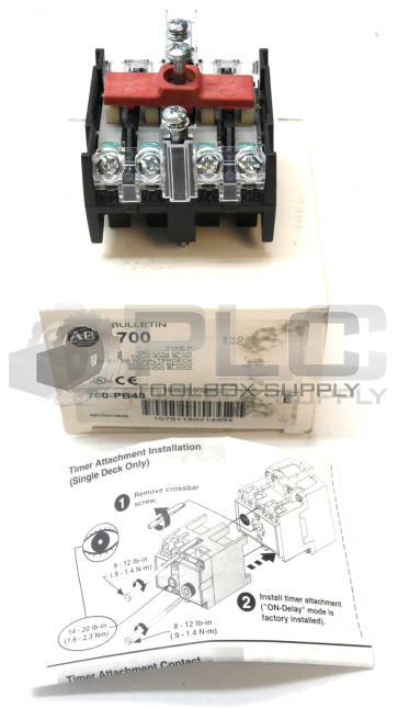 NEW IN BOX ALLEN BRADLEY 700-PB40 /E AUX CONTACT SECOND DECK 